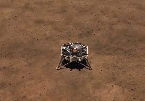 Ο αισθητήρας σεισμού InSight της NASA στέκεται με ελαφρά κλίση στον Άρη