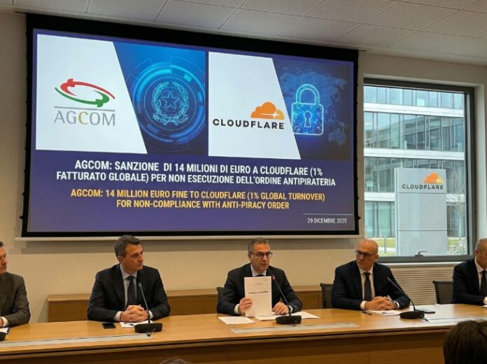 Cloudflare, πρόστιμο 14 εκατ. ευρώ από την AGCOM για παραβίαση κανόνων κατά της πειρατείας