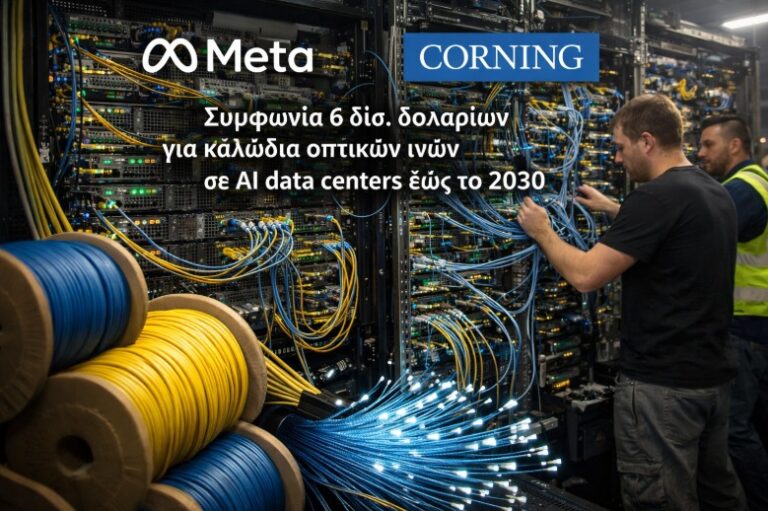 Η Corning πουλά στη Meta οπτικές ίνες 6 δισ. δολαρίων για AI data centers