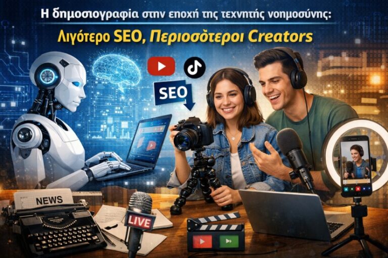 Η δημοσιογραφία στην εποχή της τεχνητής νοημοσύνης: λιγότερο SEO, περισσότεροι creators