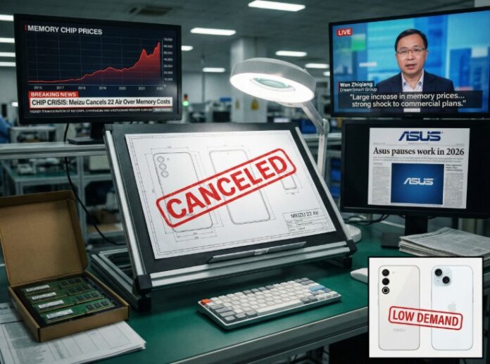 Κρίση των chip: Η Meizu ακυρώνει την κυκλοφορία του 22 Air λόγω του κόστους των μνημών