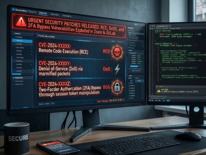 Zoom και GitLab κλείνουν κενά ασφαλείας RCE, DoS και παράκαμψης 2FA με επείγοντα patches