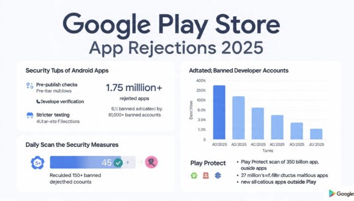 Google Play και ασφάλεια: η Google απέρριψε 1,75 εκατ. Android εφαρμογές το 2025