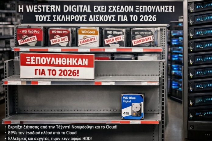 Η Western Digital έχει σχεδόν ξεπουλήσει τους σκληρούς δίσκους για το 2026