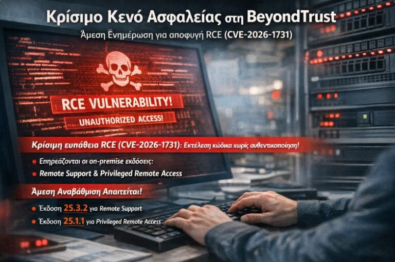 Κρίσιμο κενό ασφαλείας στη BeyondTrust: Άμεση ενημέρωση για αποφυγή RCE (CVE-2026-1731)