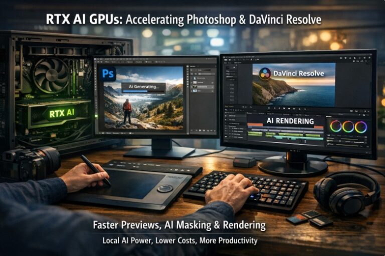 RTX AI GPUs: πως επιταχύνουν το Photoshop και το DaVinci Resolve και βελτιώνουν την παραγωγικότητα