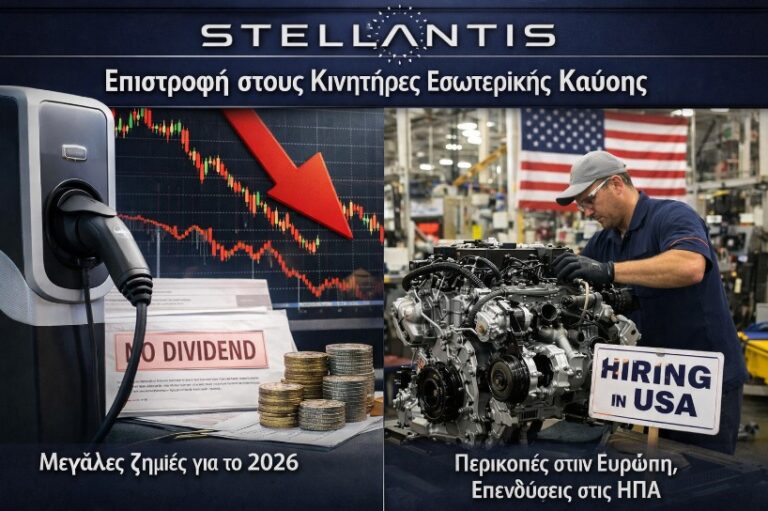 Stellantis: Εγκαταλείπει την επιθετική στρατηγική για ηλεκτρικά αυτοκίνητα και επιστρέφει στους κινητήρες εσωτερικής καύσης