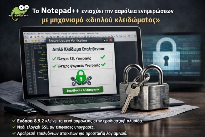 Το Notepad++ ενισχύει την ασφάλεια ενημερώσεων με μηχανισμό «διπλού κλειδώματος»