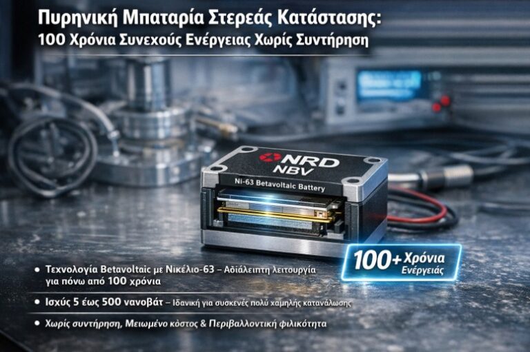 Πυρηνική μπαταρία στερεάς κατάστασης: 100 χρόνια συνεχούς ενέργειας χωρίς συντήρηση